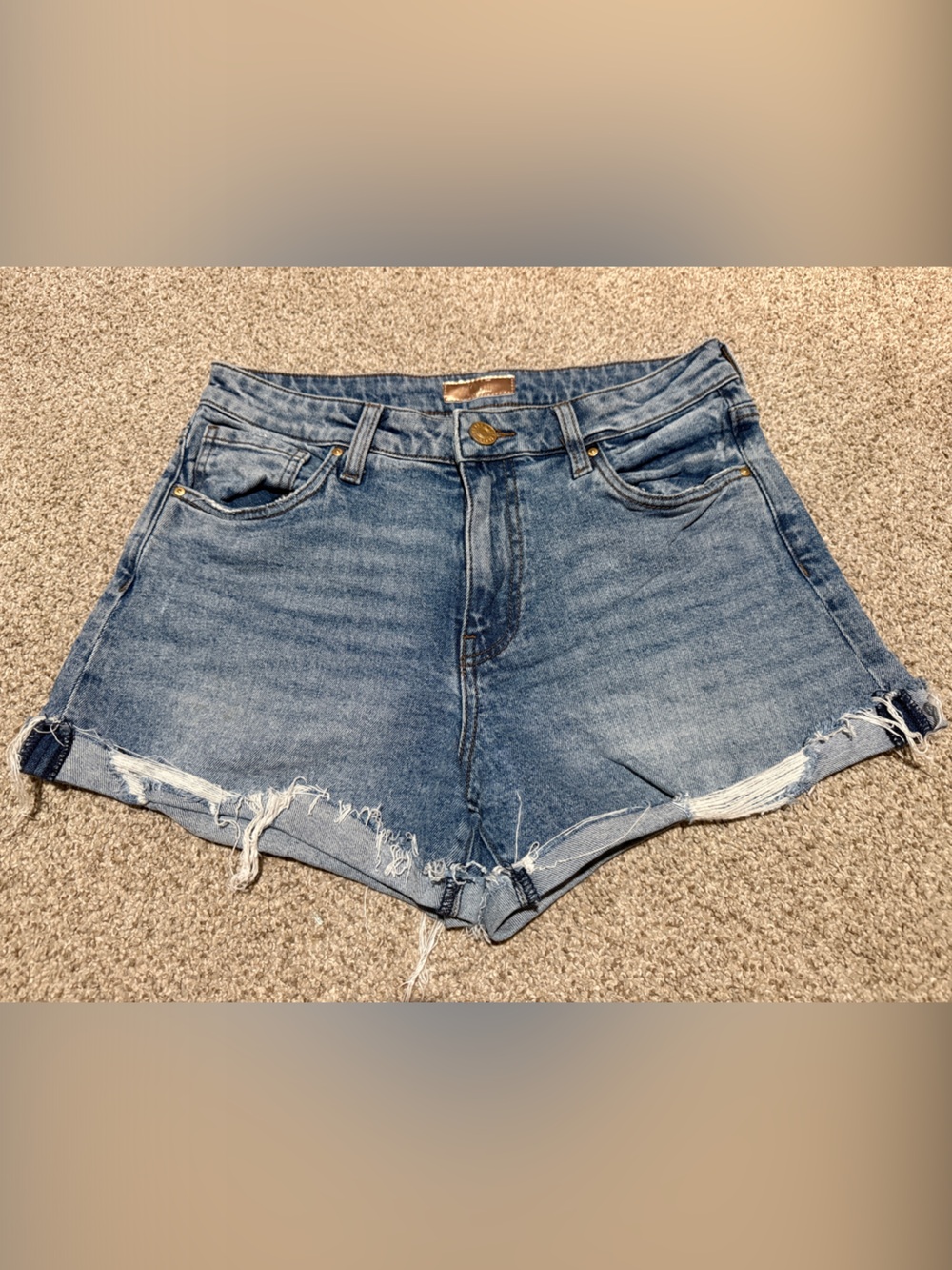 Kut from the Kloth Distressed Light Blue Denim Shorts